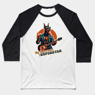 Rockstar Doberman Baseball T-Shirt